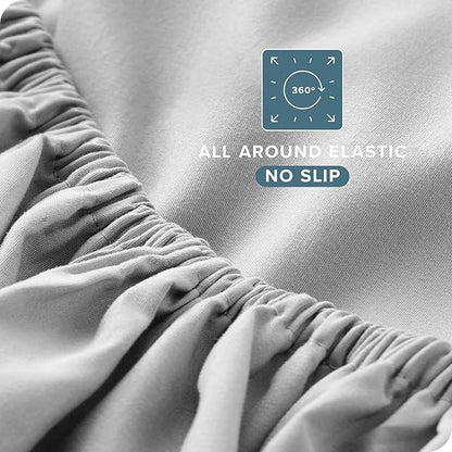 Bare Home Twin XL Sheet Set - College Dorm Size - Luxury 1800 Ultra-Soft Microfiber Twin Extra Long Bed Sheets - Deep Pockets - Easy Fit - Extra Soft - 3 Piece Set - Bed Sheets (Twin XL, Cloud Grey)