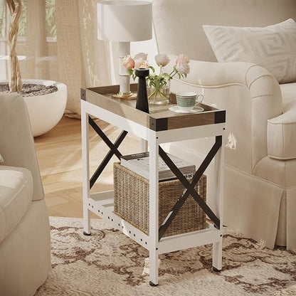 Narrow Side Table, End Table,Sofa Side Table, End Table Nightstand for Bedroom, Living Room, Small Spaces