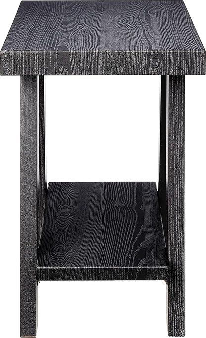 Roundhill Furniture Athens Contemporary Wood Shelf Side Table, Black
