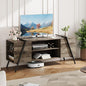 TV Stand for 65 60 55 50 Inch TV, 55" Mid Century Modern Entertainment Center with Adjustable Open Shelves & Metal Legs, Industrial Media Console Table for Living Room, Oak