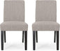 Christopher Knight Home Boling Contemporary Upholstered Dining Chair (Set of 2), Light Grey + Dark Brown