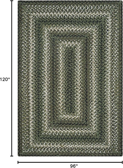 Homespice Pinecone Large Braided Rugs 8x10' - Rustic Jute Country Rugs for Living Room and Dining Room