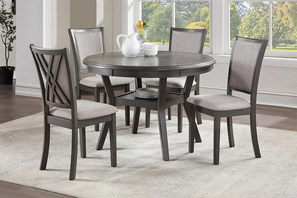 New Classic Furniture Amy 5-Piece Dining Table Set, Gray