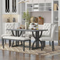 SogesPower 6-Piece Dining Table Set, Rectangular Farmhouse Kitchen Dining Table Set with 4 Upholstered Chairs & 1 Bench, Retro Kitchen Table Set for 4-6 for Dining Room Living Room, Gray Wash