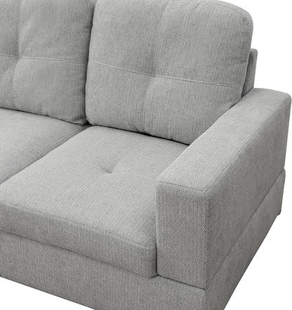 NicBex Sectional Couch 3 Pieces Sofa Set with Left Chaise Flannel L Shaped Cloud Couch for Living Room Furniture Sets with Storage Ottoman, Modular Sofa for Living Room & Apartment, Light Gray