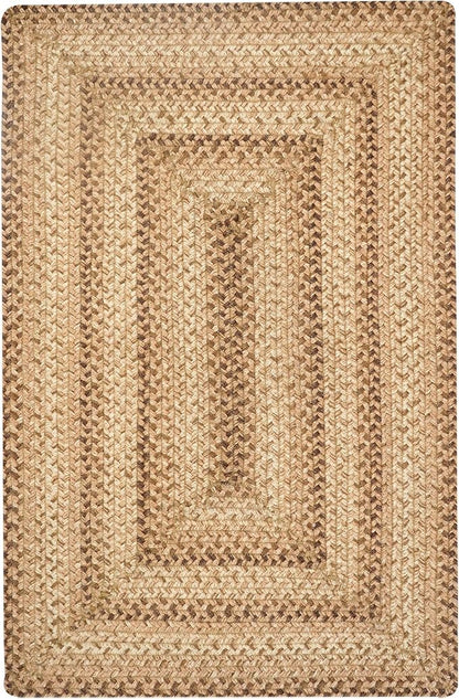 Homespice Cookie Dough Braided Jute Brown Rug 8x10' - Rustic Country Rugs for Living Room and Dining Room