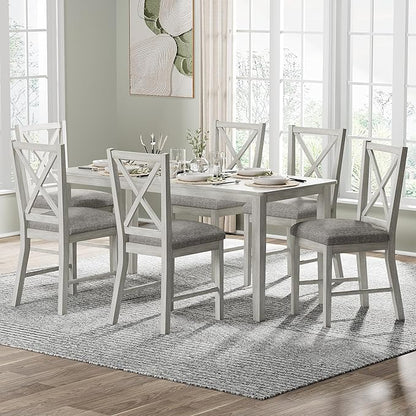 Solid Wood Dining Chairs, Part of Dining Table Set, Mix and Match Table, Chairs Sold Separately for Dining Room, Kitchen, Grey
