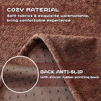 MYSKY HOME Cat Scratch Furniture Protector - Non-Slip, Washable Couch Cover for Dogs - Pet Friendly Sofa Slipcovers - Soft Thick Sofa Throw (71" x 118", Chocolate)