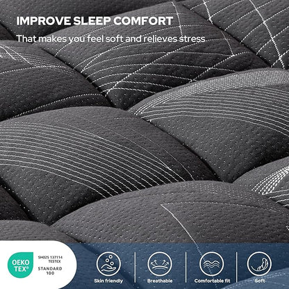 BEDLORE Queen Mattress Topper, Viscose Made from Bamboo Soft Pillow Top Mattress Pad, Thick Mattress Cover for Back Pain Relief with 6-18 inches Deep Pocket