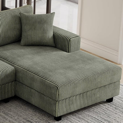 99" Symmetrical U Shaped Reversible Modular Sectional Sofa, Convertible Sofa Lounger Couch with Double Chaise Lounge and Thickness Cushions, Extra Wide Seat Couch w/Headrest