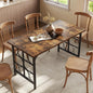 LITTLE TREE Farmhouse Dining Table for 4-6, 54.7-Inch Wooden Rectangle Kitchen Dining Room Table, Industrial Rustic Dinner Desk for Kitchen, Living Room, Home, Brown
