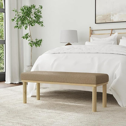 HomePop Oslo Decorative Bench - Brown Boucle