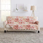 Great Bay Home Reversible Floral Patchwork Furniture Protector Scalloped Edge Stain Resistant Printed Furniture Protector Maribel Collection (Sofa, Burgundy/Taupe)