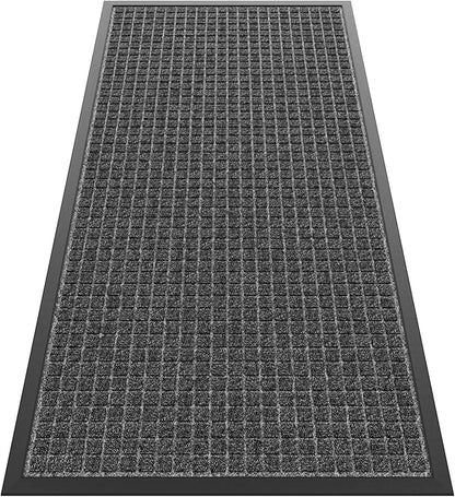 Sturdy Front Door Mat Outside Entrance, 4' x 2' All-Season All-Weather Doormat Waterproof, Stain and Fade Resistant, Natural Rubber Indoor Outdoor Welcome Door Mat Trap Dirt