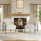 Garvee Modern Accent Chair Set of 4, White Comfy Chair with Teddy Fabric, Wood Arms (2, White)