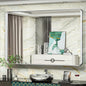 TokeShimi 60 x 40 Inch Wall Mirror for Bathroom Brushed Silver Metal Frame Decorative Rectangular Wall Mounted Home Decor Corner Hangs Farmhouse Mirror (Horizontal/Vertical)