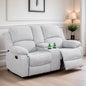 Loveseat Recliner Sofa, Reclining Loveseat Couch with Storage Console, Modern Comfy Home Theater Seating Power Recliner Chair with Cup Holders for Living Room Furniture Sets, Grey White