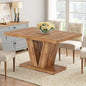 47" Dining Table, Wooden Kitchen Dinner Table Heavy Duty, Farmhouse Table for Dining Room, Living Room Space Saving, Brown