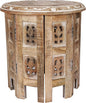 Versatile Octagonal Wooden Table – 12" Round Top, 12" Height – Rustic White-Wash Coffee Table, Side Table, or End Table for Living Room, Bedroom, or Kids’ Room