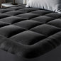Ultra Soft King Size Mattress Topper - Viscose Made from Bamboo Pillow Top Mattress Pad for Back Pain Relief - Naturally Cooling for Hot Sleepers, Black