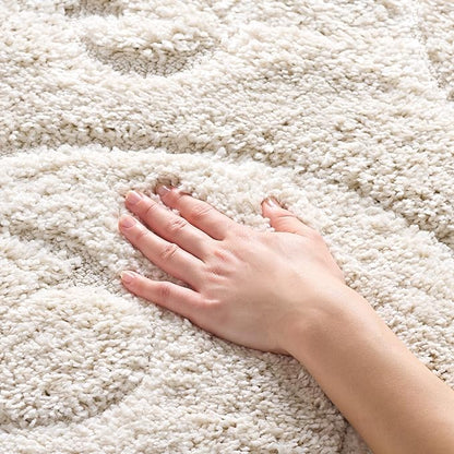 SAFAVIEH Florida Shag Collection Area Rug - 8'6" x 12', Creme & Creme, Scroll Design, Non-Shedding & Easy Care, 1.2-inch Thick Ideal for High Traffic Areas in Living Room, Bedroom (SG455-1111)