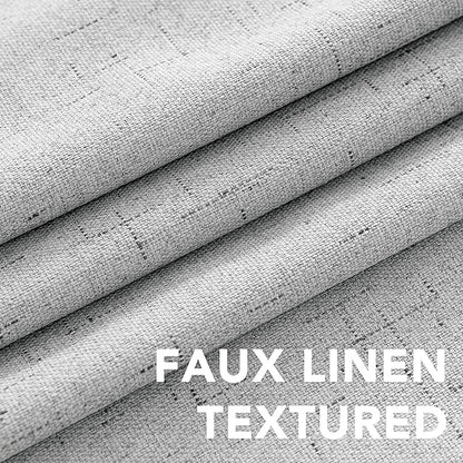 H.VERSAILTEX 100% Blackout Curtains for Bedroom, Thermal Insulated Linen Textured Curtains Heat and Full Light Blocking Drapes Living Room Curtains 2 Panel Sets, Glacier Gray, 52x84 Inch
