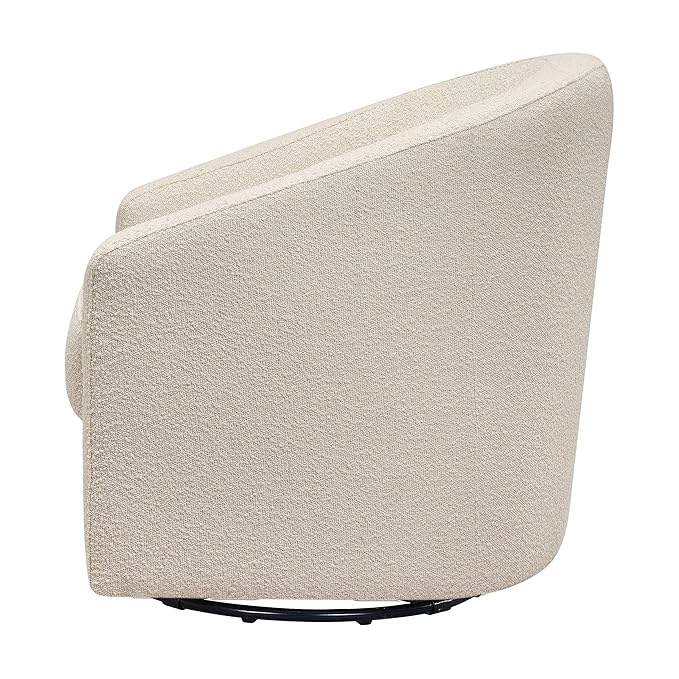 Babyletto Madison Swivel Glider in Polyester Ivory Boucle, Greenguard Gold and CertiPUR-US Certified