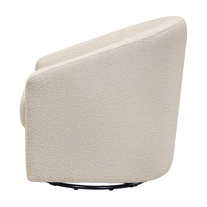 Babyletto Madison Swivel Glider in Polyester Ivory Boucle, Greenguard Gold and CertiPUR-US Certified