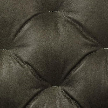 POLY & BARK Essex Leather Couch - 89-Inch Sofa with Tufted Back - Full-Grain Leather Sofa for Living Room with Feather-Down Topper - Living Room Couch - Vintage Italian Leather in Olivine Green