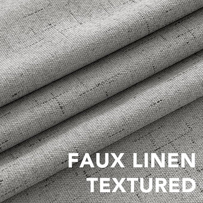 H.VERSAILTEX Linen Blackout Curtains Durable Thick Textured Linen Look 100% Blackout Patio Door Curtain Anti Rust Grommet Extra Wide Sliding Door Curtain Panel, W100 x L96 inch - Dove Gray