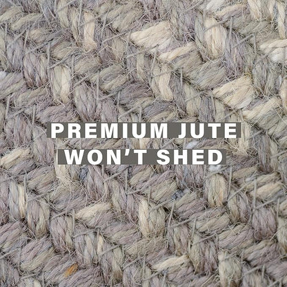Grey Cloud Jute Braided Rug Runner, 22x72 Rectangle - Grey, Warm Farmhouse Country Decor, Perfect for Laundry Rooms, Kitchens and Entryways - Reversible and Durable