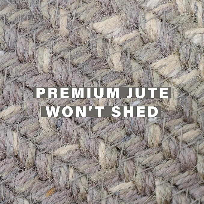 Grey Cloud Jute Braided Oval Rugs, 27x45 - Grey, Warm Farmhouse Decor, Perfect for Laundry Rooms, Kitchens and Entryways - Reversible and Easy to Clean