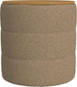HomePop Channel Storage Ottoman with Wood Top - Brown Boucle
