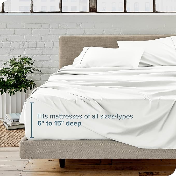 Bare Home Full XL Sheet Set - Luxury 1800 Ultra-Soft Microfiber Full Extra Long Bed Sheets - Double Brushed - Deep Pockets - Easy Fit - 4 Piece Set - Bedding Sheets & Pillowcases (Full XL, Cream)