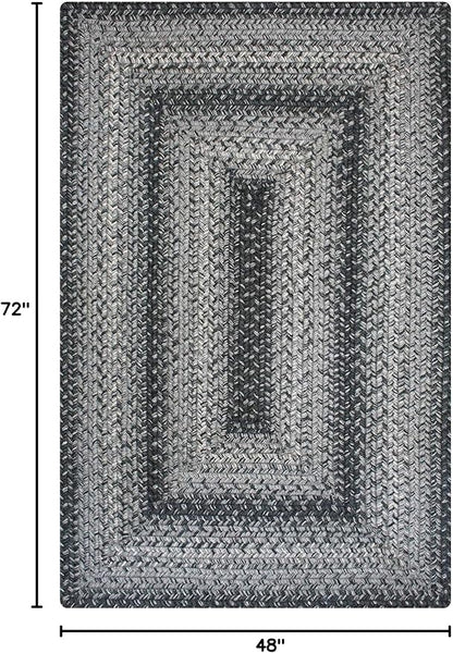 Homespice Flint Hill Hand Braided Rug 4x6' - Primitive Country Rugs for Bedroom and Living Room