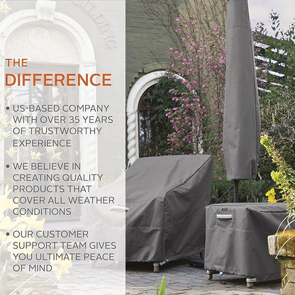 Classic Accessories Ravenna Water-Resistant 128 Inch Rectangular/Oval Patio Table & Chair Set Cover, Outdoor Table Cover