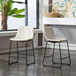 Roundhill Furniture PC185WH Lotusville Vintage PU Leather Counter Height Stools, Set of 2, White