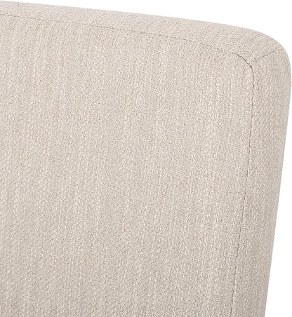 Christopher Knight Home Kuna Contemporary Upholstered Dining Chair (Set of 2), Beige + Weathered Brown