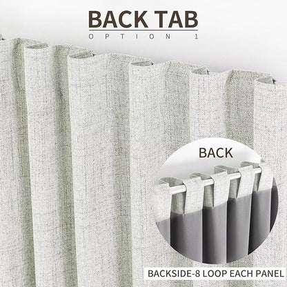 Joydeco 100% Total Blackout Curtains Custom Size for Bedroom Living Room Darkening Long Textured Drapes Thermal Insulated Back & Tab Rod Pocket 1 Panel(Light Beige,Custom Size)