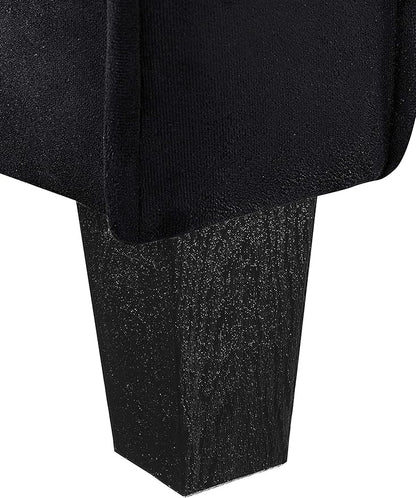 Lifestyle Solutions Harrington Sofa Upholstered Microfiber Fabric Curved Arms, Black