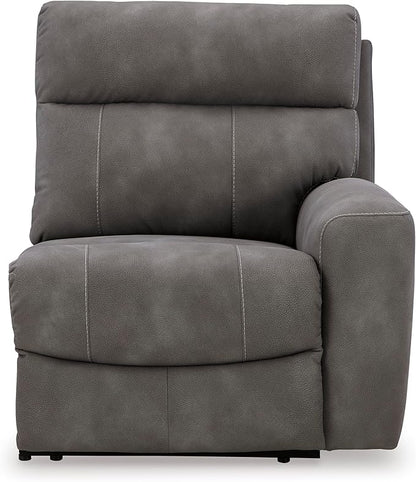 Signature Design by Ashley Next-Gen DuraPella Contemporary Faux Leather Modular Wall Hugger 3-Piece Power Reclining Sectional Sofa with Adjustable Headrest and USB Ports, Gray