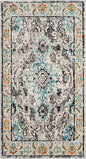 SAFAVIEH Monaco Collection Accent Rug - 2'2" x 4', Grey & Light Blue, Medallion Distressed Design, Non-Shedding & Easy Care, Ideal for High Traffic Areas in Entryway, Living Room, Bedroom (MNC243G)