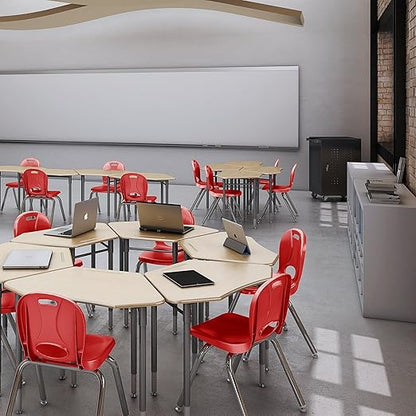 Learniture LNT-116-CSW-RD Learniture Structure Series Stackable School Chairs for Classroom, 16" Seat Height, Red, Pack of 4