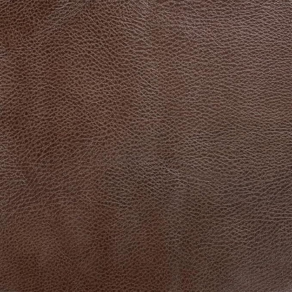 HomePop Modern Fabric Storage Ottoman with Wood Top - Faux Brown Leather
