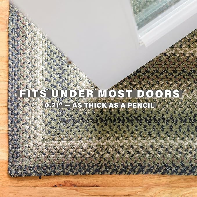 Pinecone Green Small Braided Rugs, 2x3' Rectangle - Handmade with Jute, Warm Country Rustic Decor, Perfect for Bathrooms and Entryways - Durable and Easy to Clean