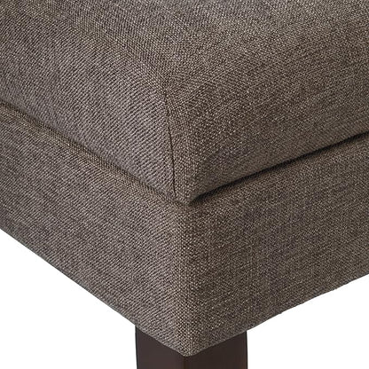 HomePop Home Decor | Upholstered Decorative Storage Ottoman Bench | Ottoman Bench with Storage for Living Room & Bedroom | Decorative Home Furniture, Textured Brown