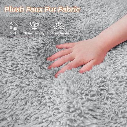 MAXYOYO Kids Bean Bag Chair, Stuffed Faux Fur Bean Bag for Toddler, Ultra Soft Floor Sofa with High-Density Foam Filling, Lazy Chair for Living Room, Playroom, Nursery Room
