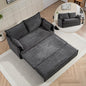 Furnimart 59.5" Queen Size Pull Out Sofa Bed, 3 in 1 Convertible Sleeper Bed with USB/C-Type Charging Ports & Side Pockets, Modern Futon Couch for Living Room, Apartment, RV, Corduroy Dark Grey