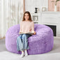 HABUTWAY 4FT Bean Bag Chair, 4' Large Bean Bag Chairs for Adults with Removable Stripe Plush Cover, Memory Foam Beanbag Chair for Living Room Bedroom Dorm (Purple)