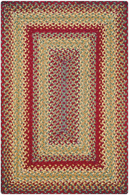 Homespice Cider Barn Cranberry Red Braided Area Rugs, Jute, 5x8' Rectangle - Perfect Country Primitive Decor for Dining Room, Bedroom, Everywhere